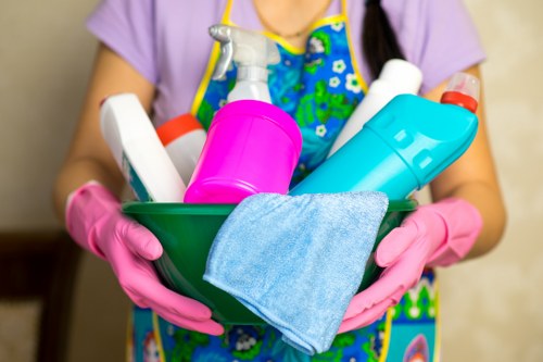 Local team carrying out a thorough deep clean in E3