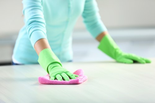 Technician cleaning carpet fibres in a local East London property